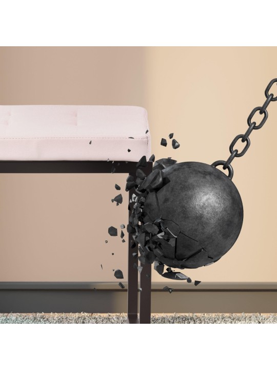 Banco Barci B couro sintético, creme