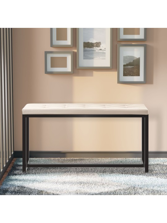 Banco Barci B couro sintético, creme