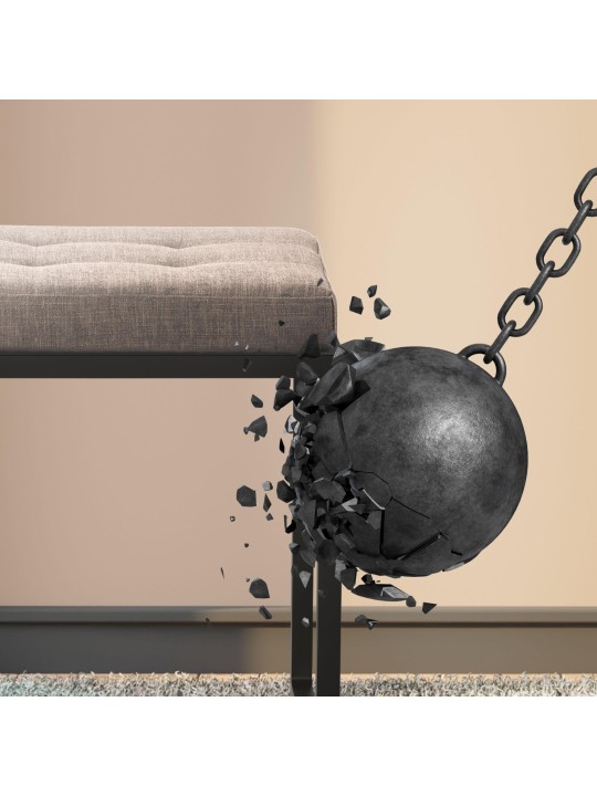 Banco Barci B em tecido, cinza