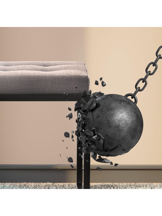 Banco Barci B em tecido, cinza escuro