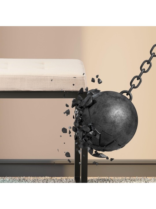 Banco Barci B em tecido, creme Banco Barci B em tecido, creme