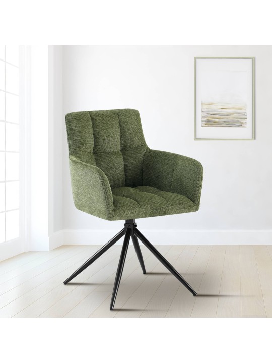 Cadeira da sala de jantar tecido Jonah, verde