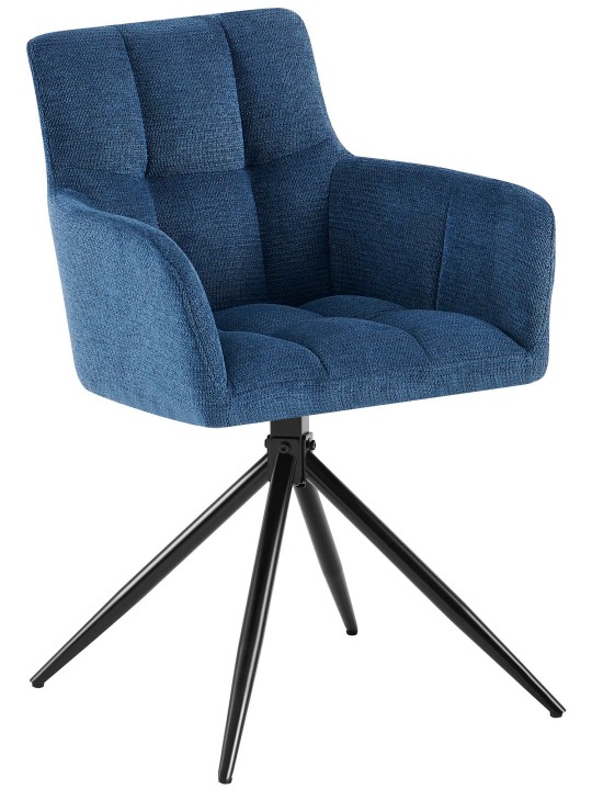 Cadeira da sala de jantar tecido Jonah, azul escuro