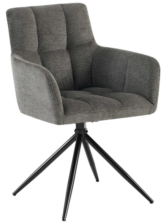 Cadeira da sala de jantar tecido Jonah, cinza escuro