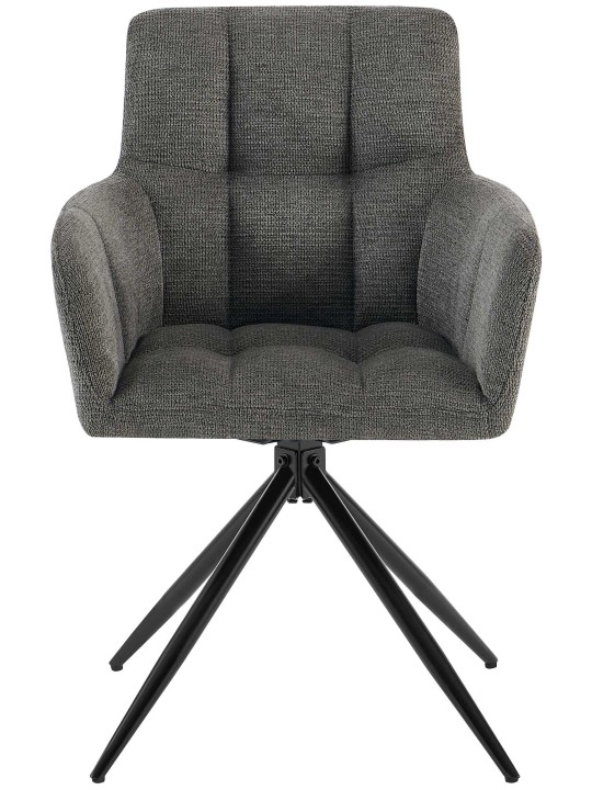 Cadeira da sala de jantar tecido Jonah, cinza escuro