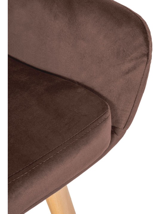 Conjunto de 2 bancos altos Grant veludo, café