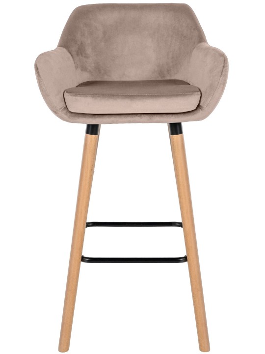 Conjunto de 2 bancos altos Grant veludo, cinza claro Conjunto de 2 bancos altos Grant veludo, cinza claro