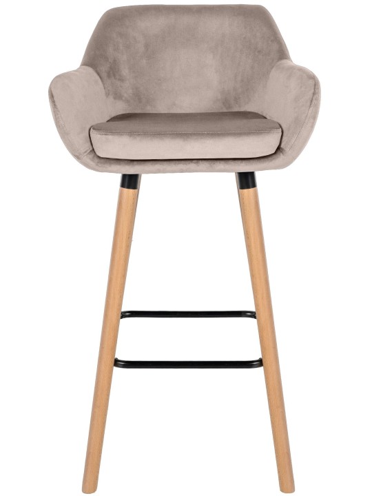 Conjunto de 2 bancos altos Grant veludo, creme Conjunto de 2 bancos altos Grant veludo, creme