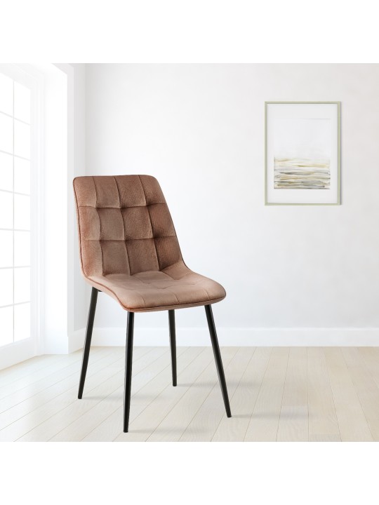 Conjunto de 2 cadeiras de jantar em veludo Gifford, castanho Conjunto de 2 cadeiras de jantar em veludo Gifford, castanho