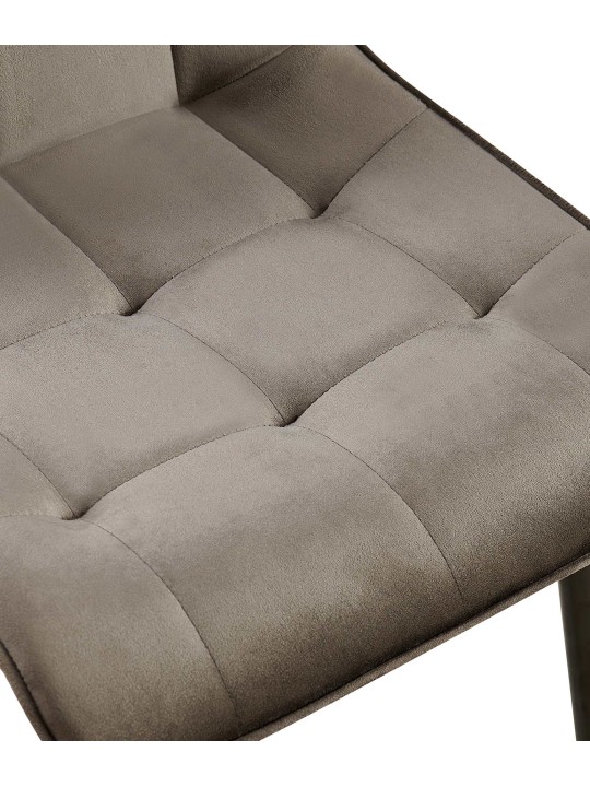 Conjunto de 2 cadeiras de jantar em veludo Gifford, antracite