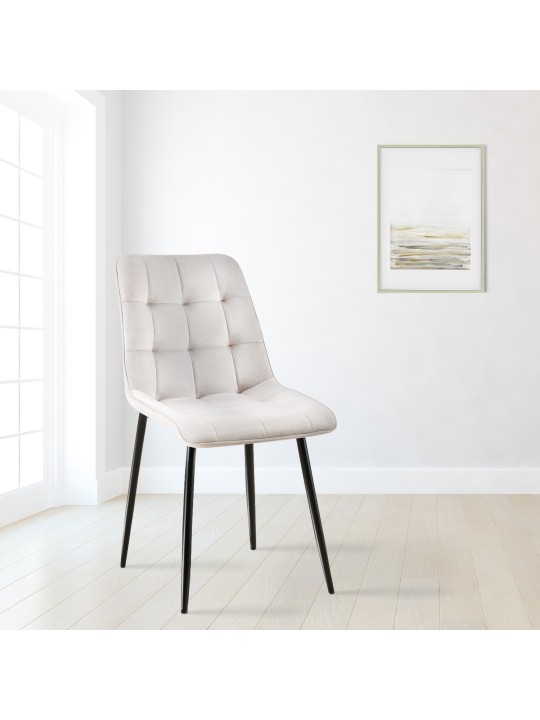 Conjunto de 2 cadeiras de jantar em veludo Gifford, cinza