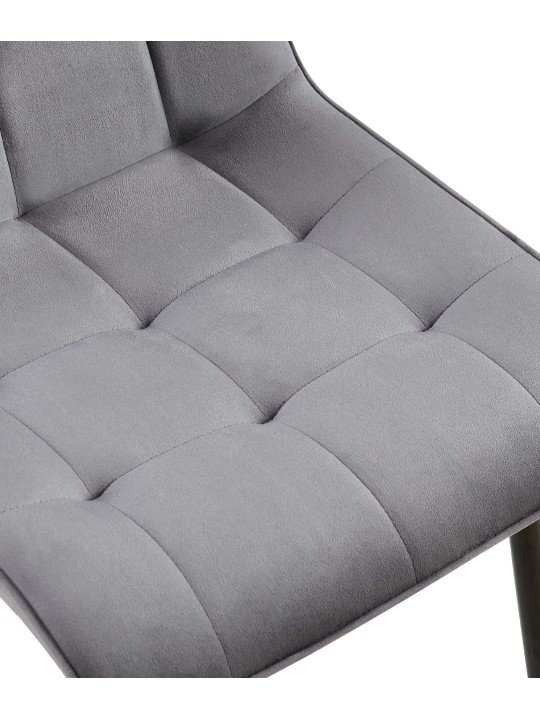 Conjunto de 2 cadeiras de jantar em veludo Gifford, cinza escuro