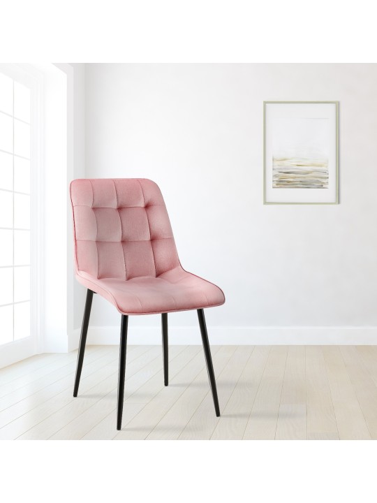 Conjunto de 2 cadeiras de jantar em veludo Gifford, rosa Conjunto de 2 cadeiras de jantar em veludo Gifford, rosa