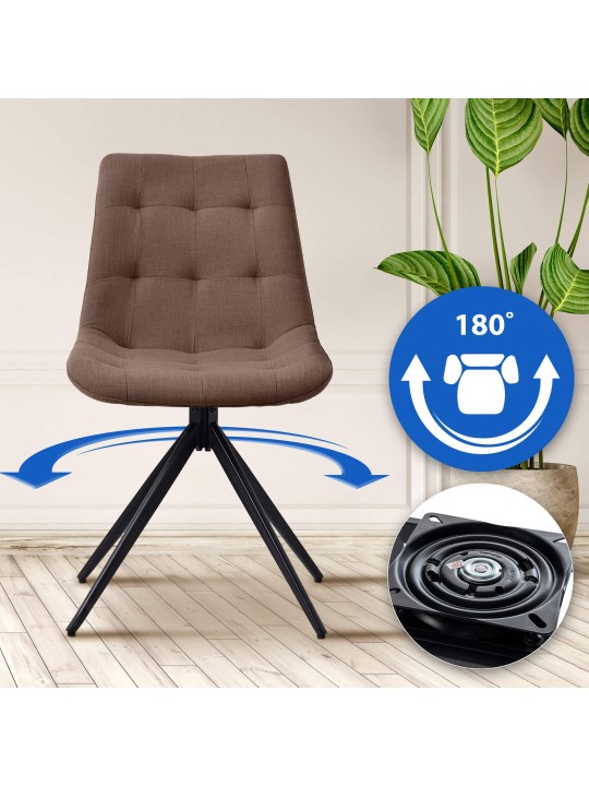 Conjunto de 2 cadeiras de jantar tecido Merna, taupe Conjunto de 2 cadeiras de jantar tecido Merna, taupe