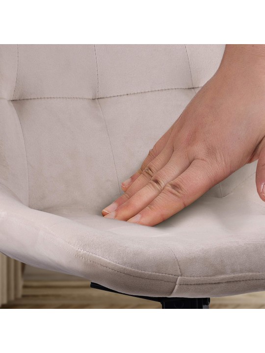 Conjunto de 2 cadeiras de jantar em veludo Merna, creme