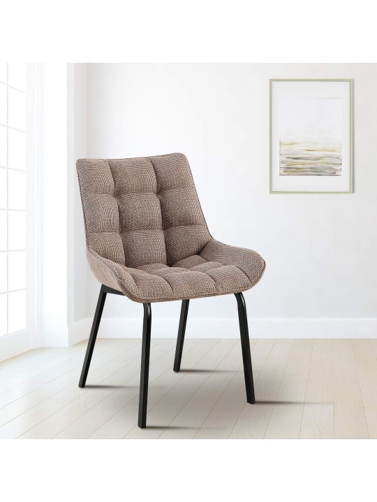 Conjunto de 2 cadeiras tecido Saranda, castanho terra