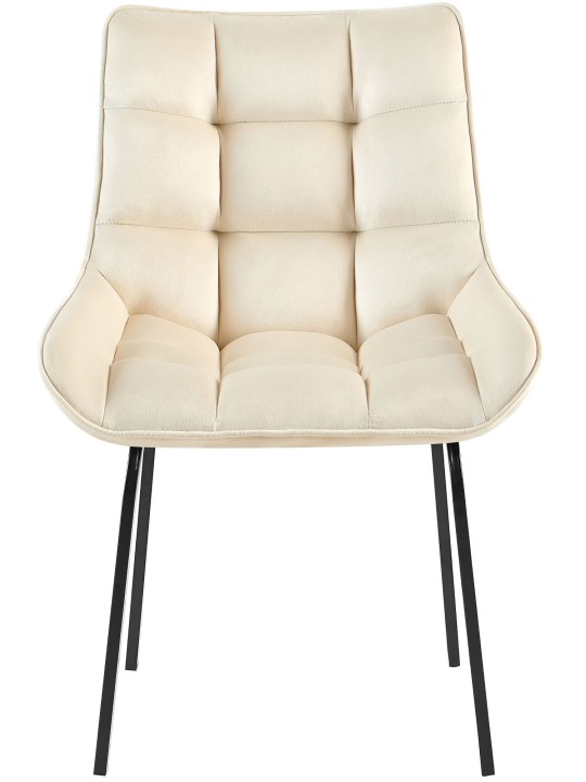 Conjunto de 2 cadeiras de veludo Saranda, creme