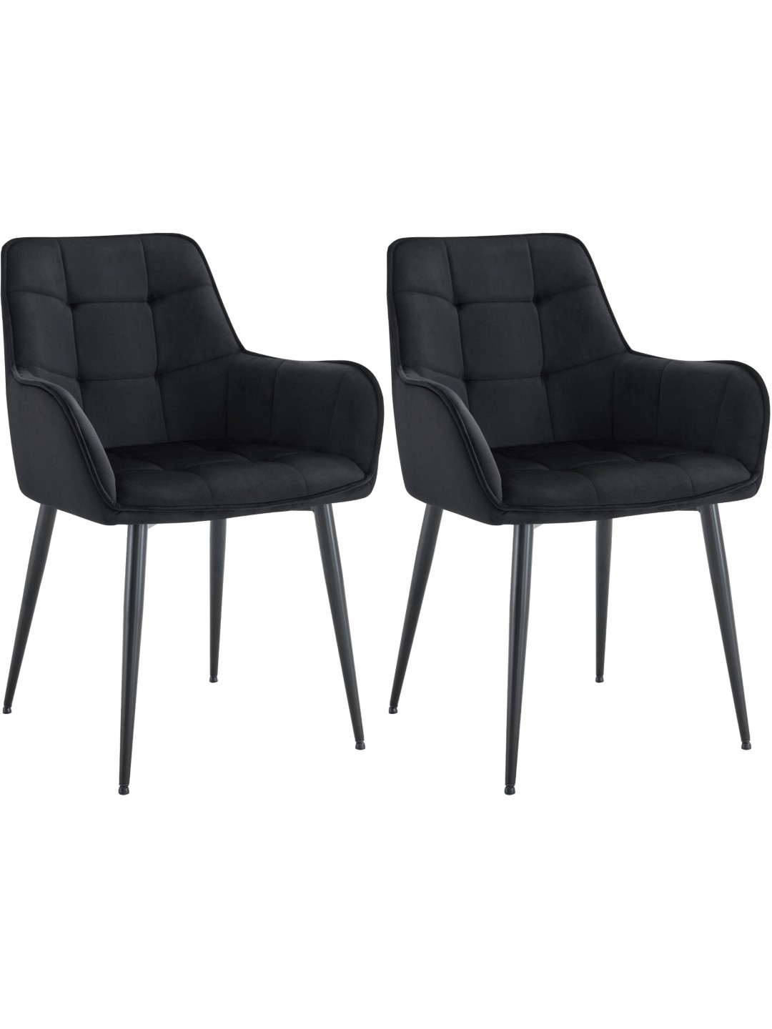 Conjunto de 2 cadeiras de jantar de veludo Ferndale, preto