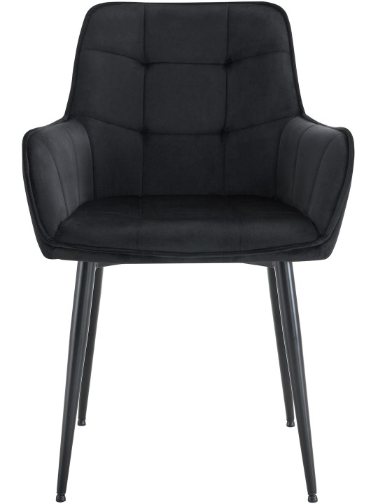 Conjunto de 2 cadeiras de jantar de veludo Ferndale, preto