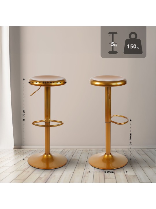 Banqueta alta Williston, dourado