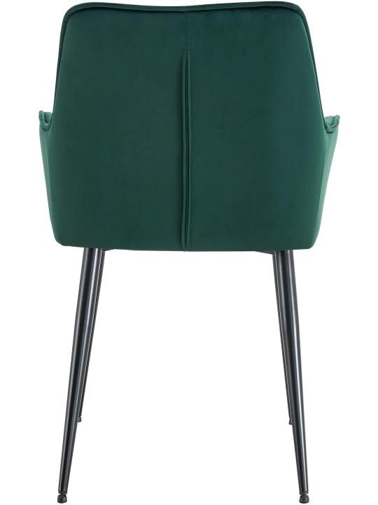 Conjunto de 2 cadeiras de jantar de veludo Ferndale, verde escuro