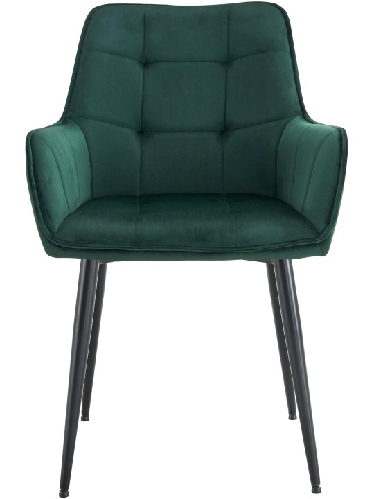 Conjunto de 2 cadeiras de jantar de veludo Ferndale, verde escuro