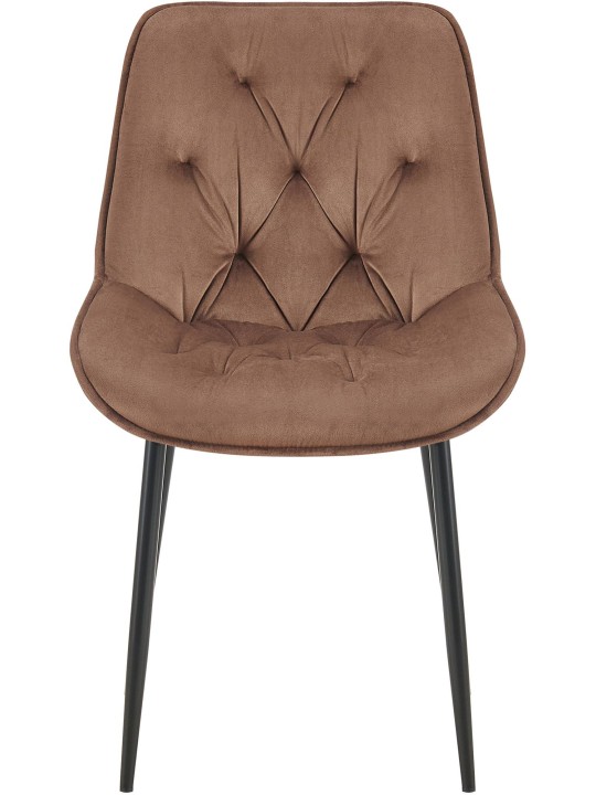 Conjunto de 2 cadeiras de sala de jantar em veludo Wallace, castanho Conjunto de 2 cadeiras de sala de jantar em veludo Wallace, castanho