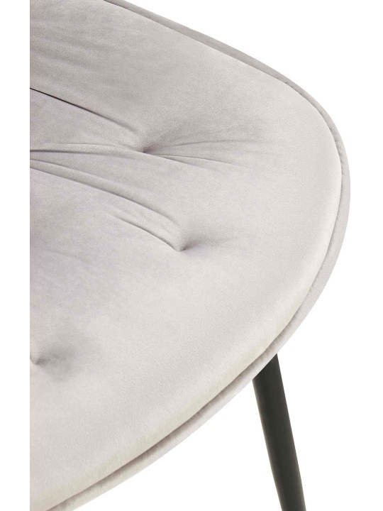 Conjunto de 2 cadeiras de sala de jantar em veludo Wallace, cinza