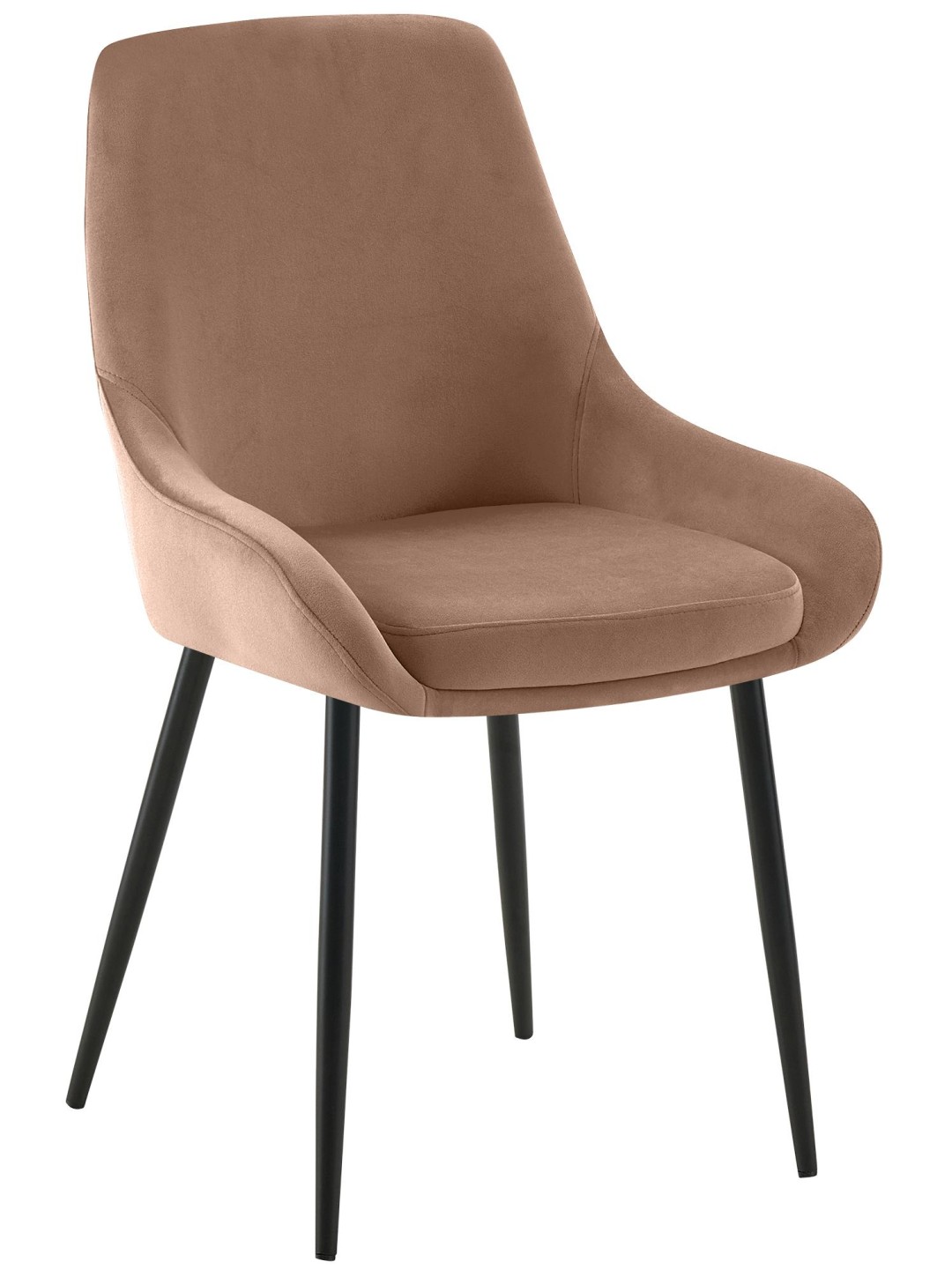 Cadeira de jantar de veludo Elmira, castanho