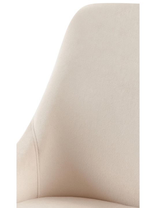 Cadeira de jantar de veludo Elmira, creme