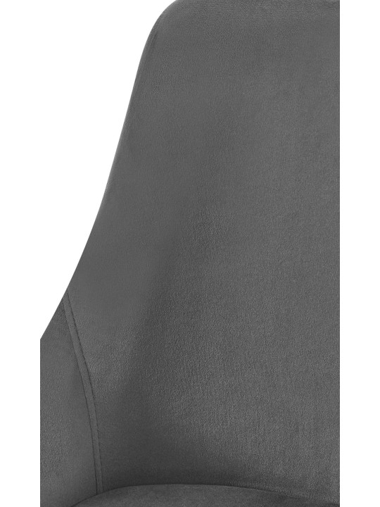 Cadeira da sala de jantar Elmira veludo dourado, cinza escuro