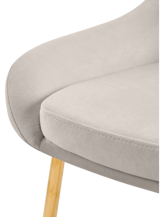 Cadeira da sala de jantar Elmira veludo dourado, cinza