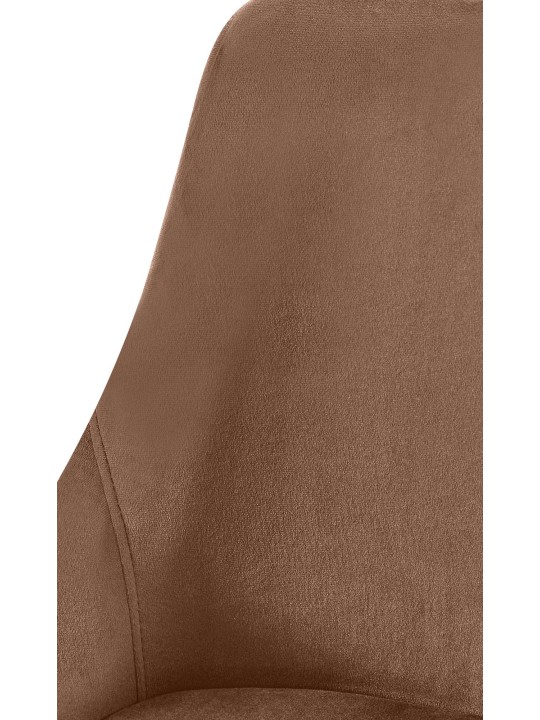 Cadeira da sala de jantar Elmira veludo dourado, castanho