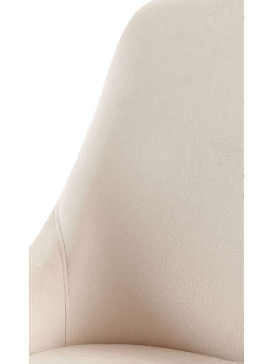Cadeira da sala de jantar Elmira veludo dourado, creme