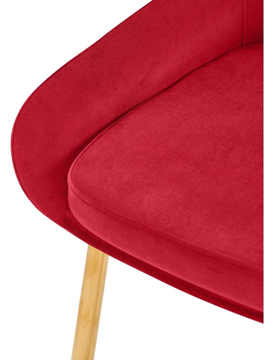 Cadeira da sala de jantar Elmira veludo dourado, vermelho
