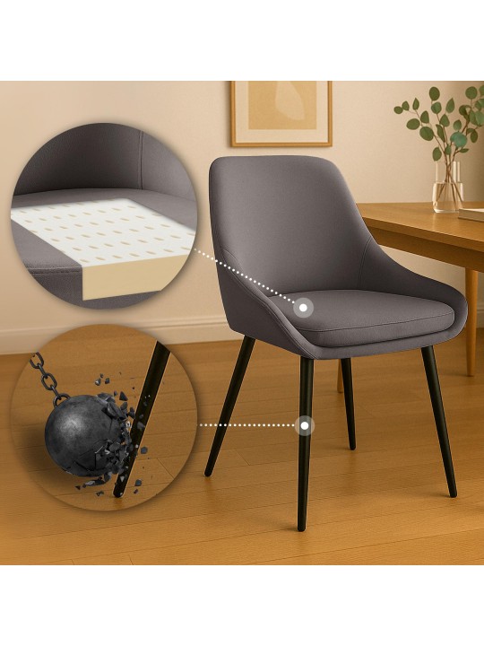 Cadeira de jantar de veludo Elmira, antracite