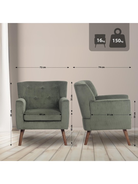 Poltrona Kioni Cordão, verde