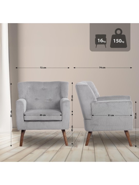 Poltrona Kioni Cordão, cinza