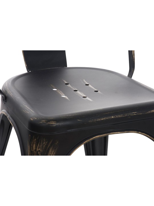 Cadeira Benedict antiga, preto-dourado