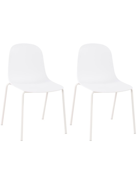 Conjunto de 2 cadeiras Hardin, branco