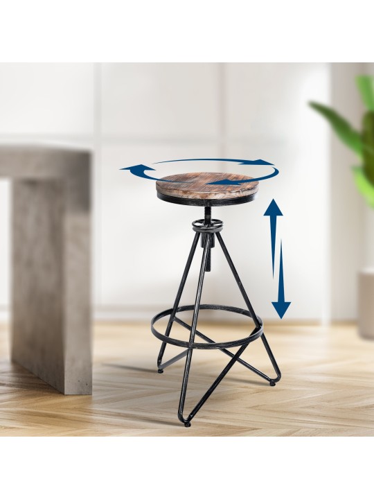 Conjunto de 2 bancos altos Karla, prata