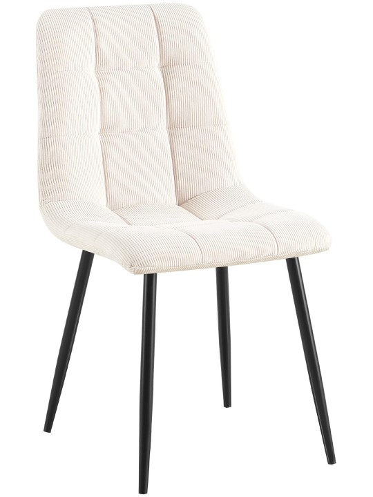 Cadeira da sala de jantar Antibes Cord, creme