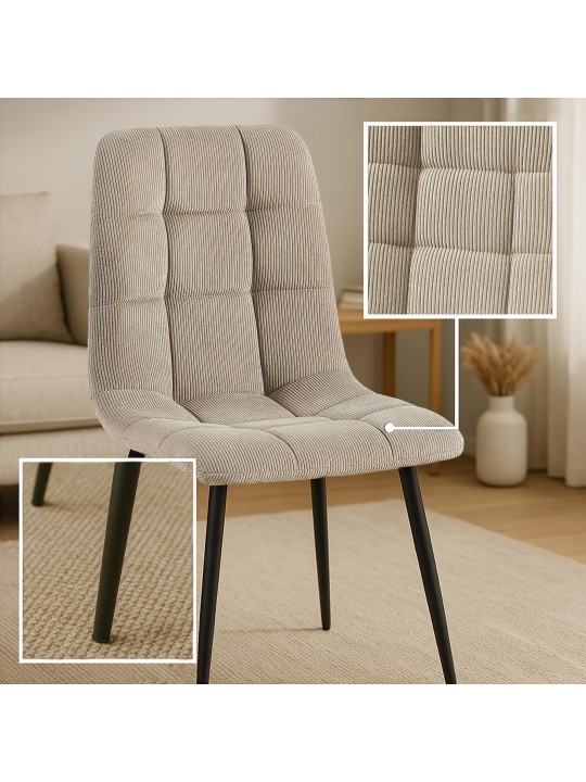 Cadeira de sala de jantar Tilde Cord, taupe