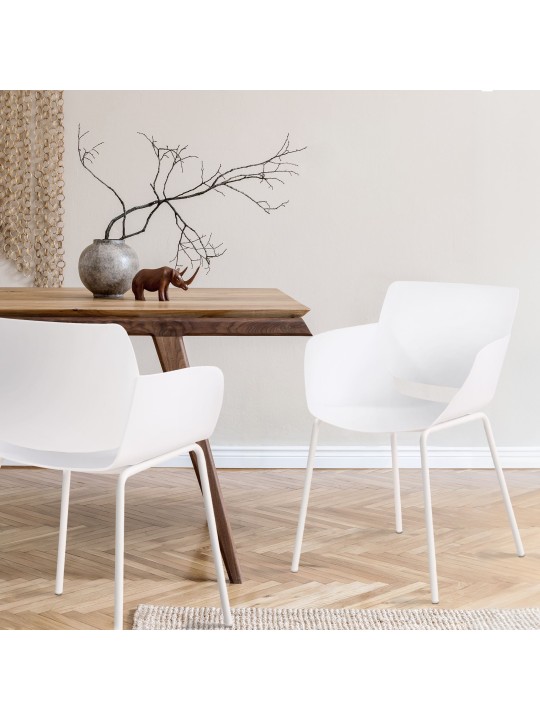 Conjunto de 2 cadeiras Alpena, branco Conjunto de 2 cadeiras Alpena, branco
