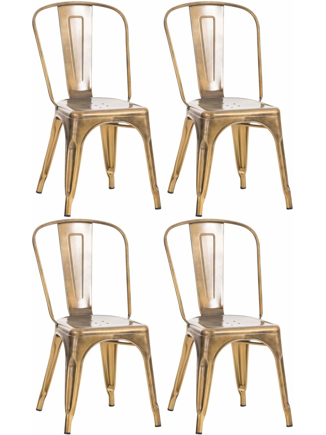 Conjunto de 4 cadeiras Benedict, dourado