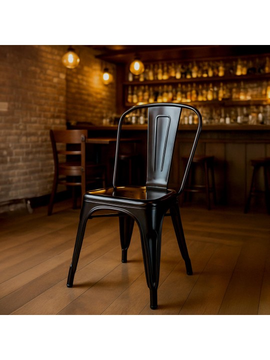 Conjunto de 4 cadeiras Benedict, preto