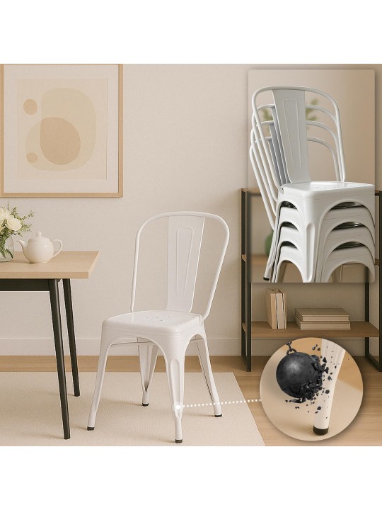 Conjunto de 4 cadeiras Benedict, branco