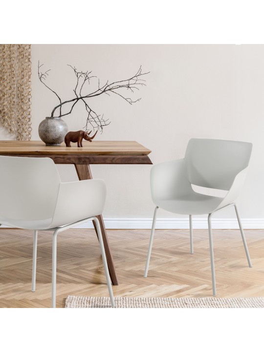 Conjunto de 2 cadeiras Alpena, cinza claro Conjunto de 2 cadeiras Alpena, cinza claro