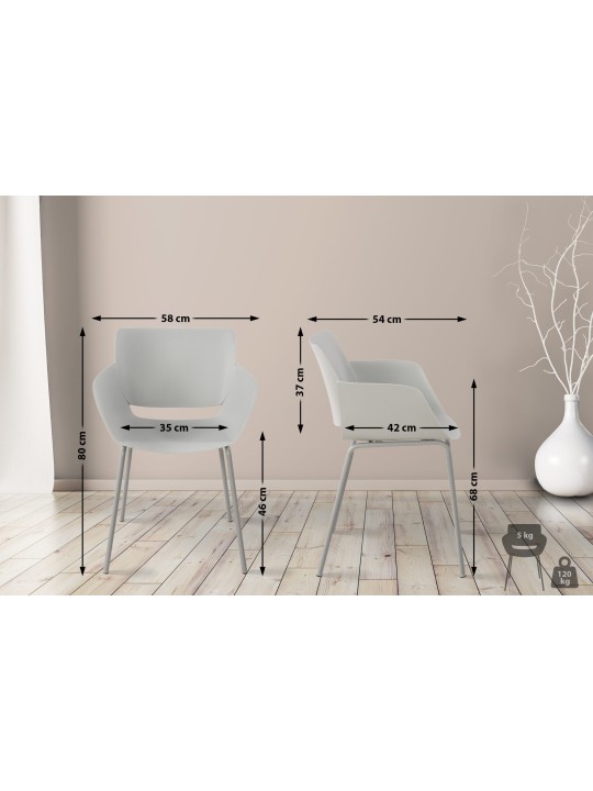 Conjunto de 2 cadeiras Alpena, cinza claro Conjunto de 2 cadeiras Alpena, cinza claro