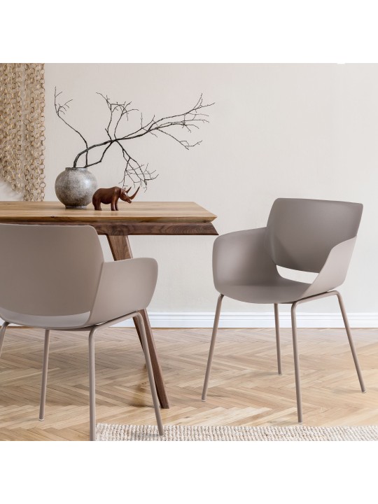Conjunto de 2 cadeiras Alpena, taupe